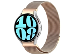 Pulseira De Metal Magnética Estilo Milan Com Botão Para Samsung Galaxy Watch 6