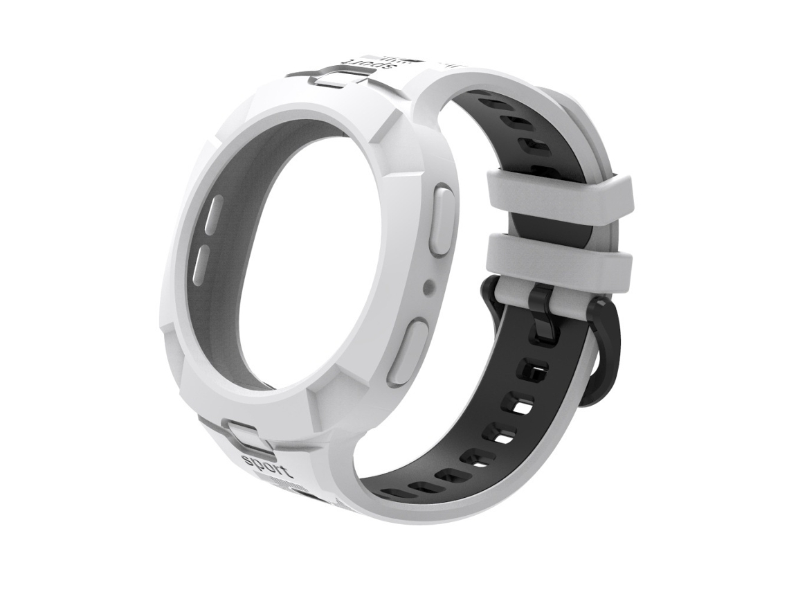 Pulseira De Silicone Para Samsung Galaxy Watch 9/8 44mm - Tpu Elástico, Resistente A Riscos E Impactos Branco-preto Hexinyigjly