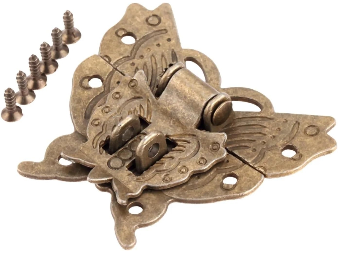 1 peça de borboleta em bronze antigo, 59x53mm, para caixa de joias