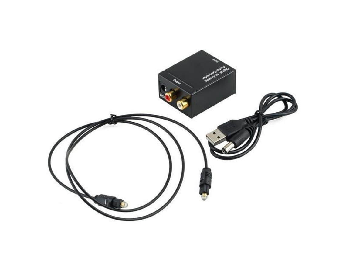 Conversor De Áudio Digital Para Analógico Com Cabo Carregamento Usb E Fibra Óptica