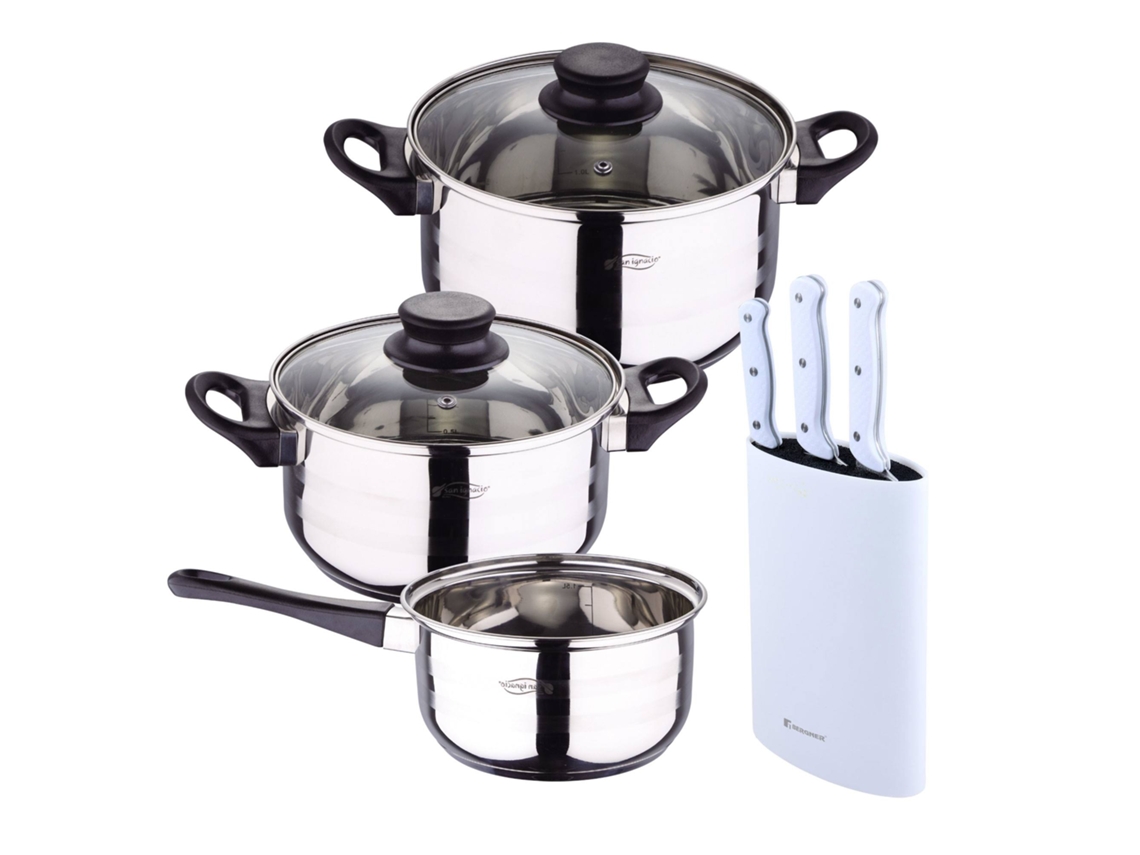 Conjunto De Panelas Toledo De 5 Peças, Adequado Para Indução 3 Facas para Cozinha Tacoma Bergner