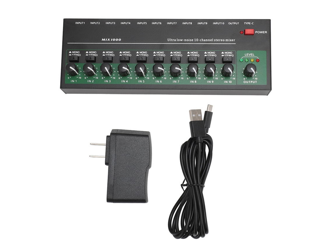 Aetheria mesa de Mistura 10 Canais Controle de Volume Independente Baixo Ruído Estéreo Us Plug
