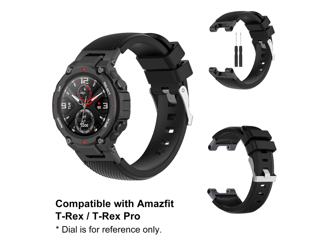 Cinto de Silicone EOOCOO para Amazfit T Rex e T Rex Pro, padrão diagonal e cor sólida