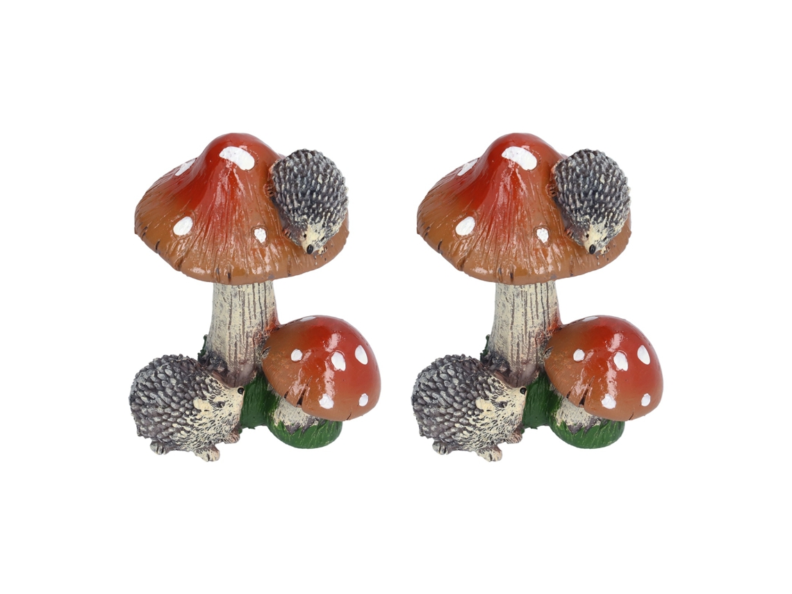 Conjunto de 2 Cogumelos Miniatura em Resina | CHABERLU