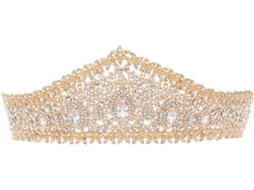Nuobesty Coroa De Casamento Leve Com Strass, Tiara Elegante, Acessório De Cabelo Em Ouro Branco Para Casamento.
