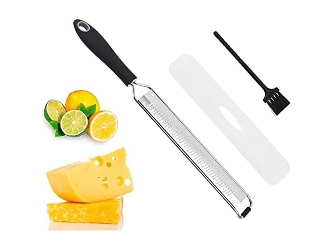 Rallador De Queijo De Acero Inoxidable 304 Com Tampa Protetora E Pincel De Limpeza Para Queijo, Chocolate, Limão E Verduras