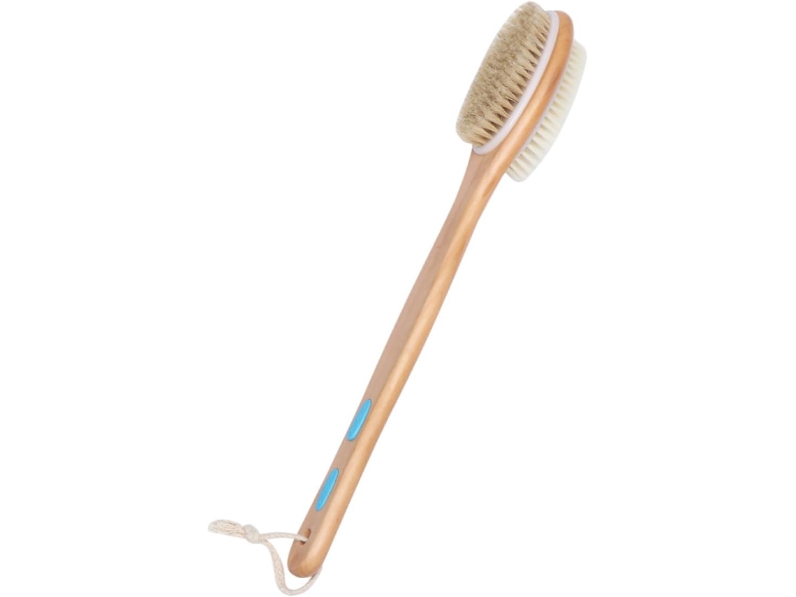 Escova De Silicone Antiderrapante Com Cerdas Firmes Para Massagem Corporal, Cabo Ergonômico, Ferramenta Natural Para