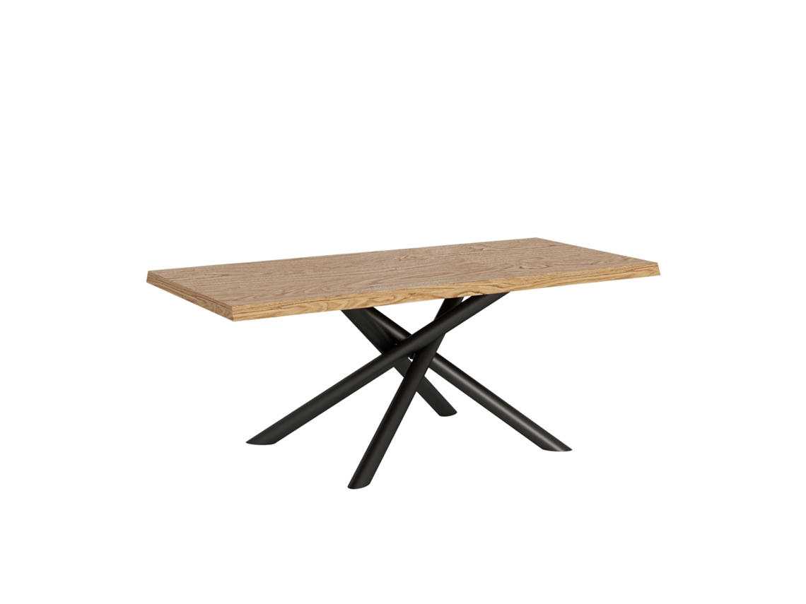 Mesa Fixa 90x180 Cm Carvalho Vindral Descascado Com Pés Antracite Itamoby