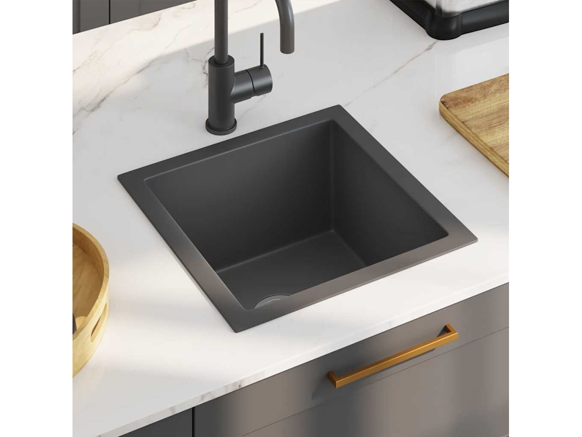 Vidaxl Lava-louça De Cozinha Artesanal Aço Inoxidável Preto