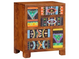 Vidaxl Aparador Multicor 50x35x60 Cm Madeira De Acácia Maciça
