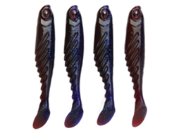 Soft Lure (bionic Fish Lure, Simulated Swimming Posture) 4pcs T-tail Soft Fish 75mm/3.2g Two-color T-tail Soft Bionic Bait Ar...