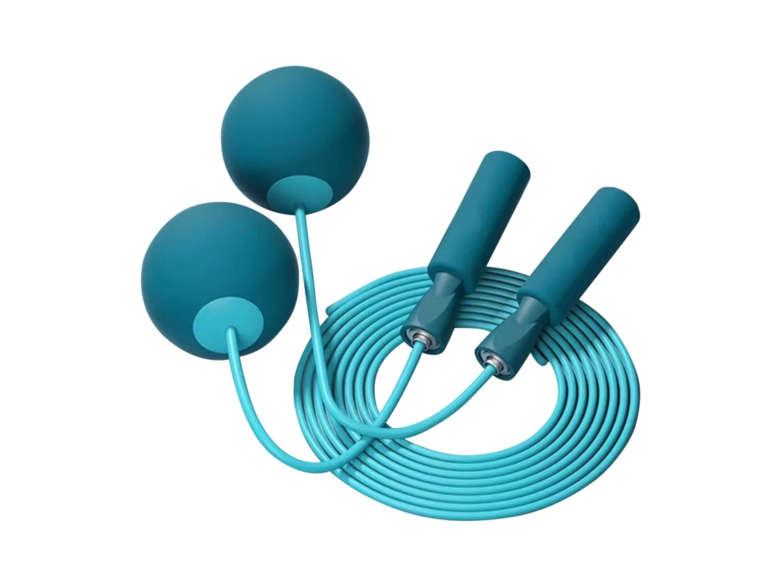 Corda De Pular Sem Fio Portátil Com Peso Para Treino Fitness Exercício Azul