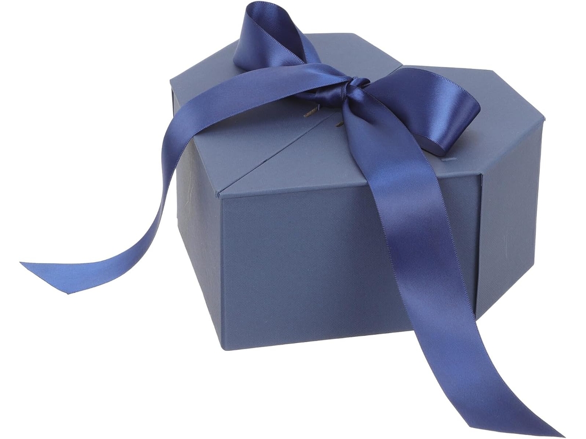 Caixa De Papel De Presente Aniversários De Coração Azul Marinho, Co