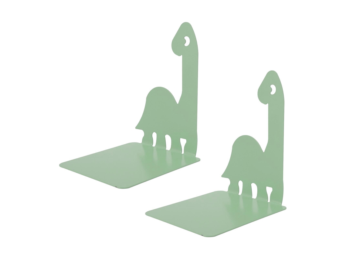 Suporte De Livros De Metal Dinossauro Verde Claro Antideslizante Decorativo Para Estantes Dvd Cd