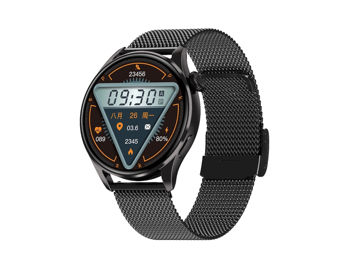 Smartwatch Q3 Max com tela colorida de 1,36'', pulseira de aço, suporte para monitoramento de frequência cardíaca/monitoramento