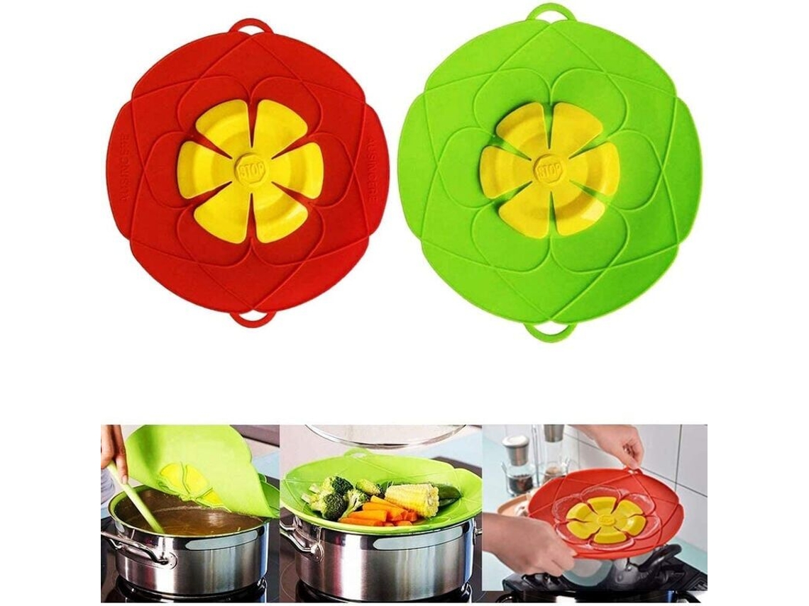 Conjunto Com 2 Tampas Anti, Transbordamento Em Silicone De Qualidade Alimentar, 28 Cm(cor Aleatória)