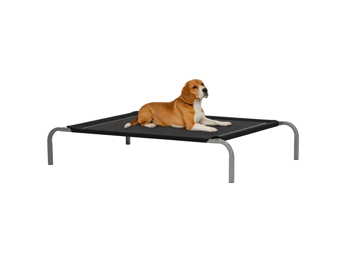 Cama Elevada , 110x75x20 Cm, Com Estrutura De Aço, Para Uso Interno E Externo, Preta.