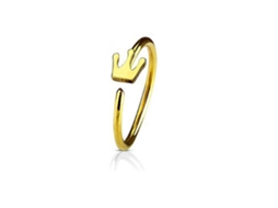 Brinco Nariz Coroa Ouro Decoração Piercing Aço Inoxidável