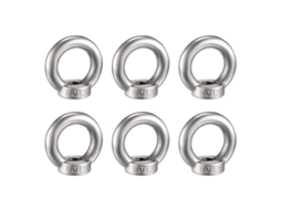 6 Porcas Anel M12, Aço Inox 304, Parafusos Rosca Métrica | S/MARCA