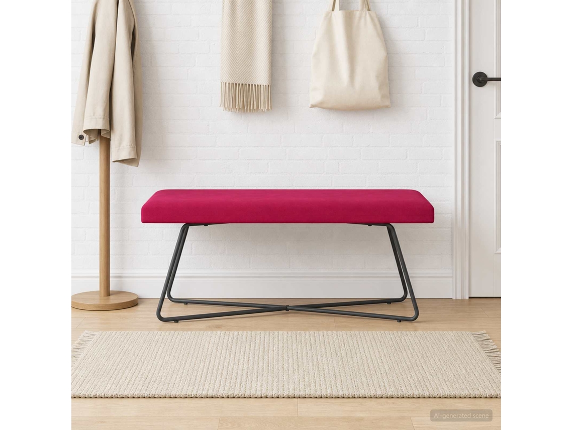 Vidaxl Banco Vinho Vermelho 110 X 40 X 45 Cm Veludo