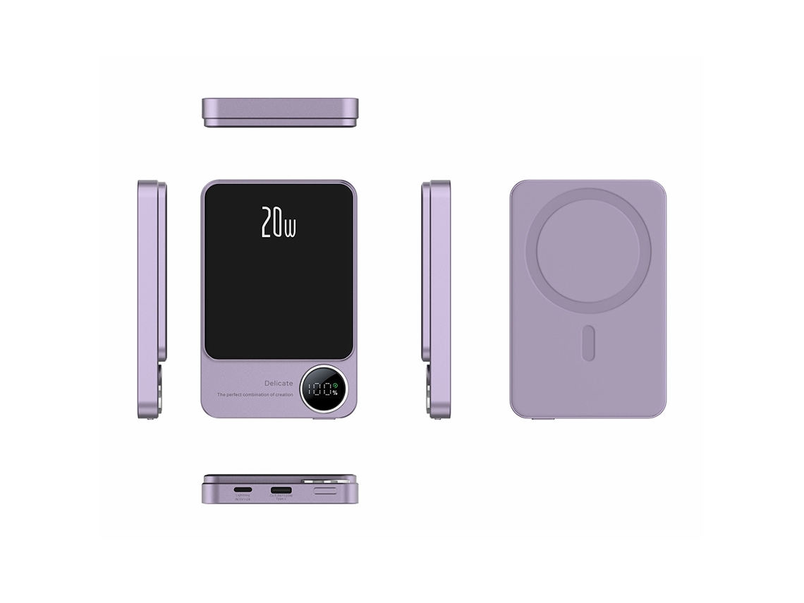 Aetheria power Bank Magnético Sem Fio 10000mah Carregamento Rápido Pd20w Ultra slim com Display Led