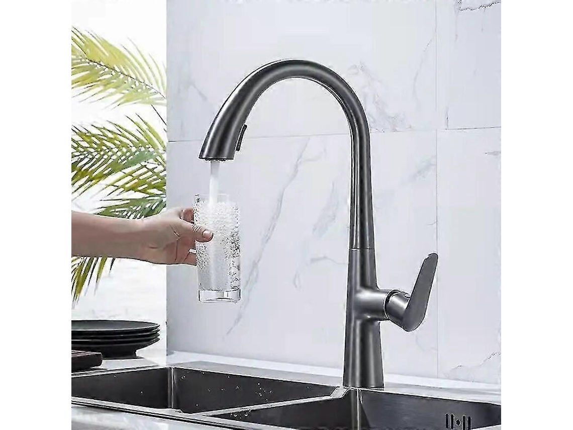 Faucete De Cozinha Exquisito Retrátil Ouro 360 Graus Sem Chumbo Material 304 Sus