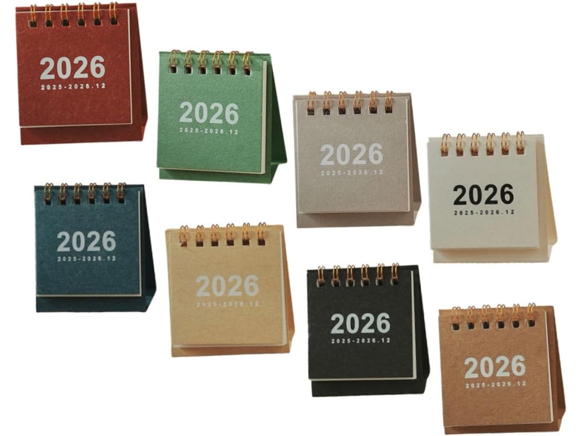 Slowmooseagenda Mensal Mesa Compacta 8 Peças, Minimalista Duplo.