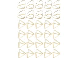 Conjunto de 30 clipes de papel triangulares em formato de coração, feitos de metal resistente e ferragem de prova, ideais para