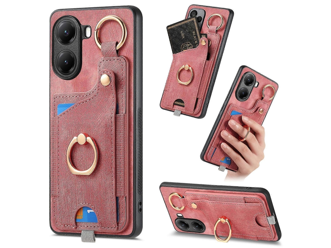 Capa De Celular Estilo Bolsa Com Anel E Alça Para Pendurar
