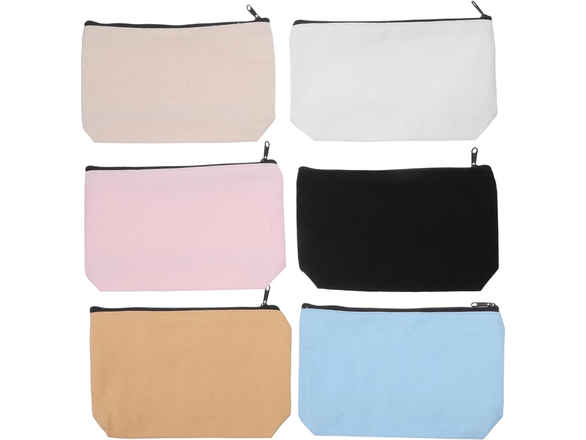 Conjunto de 6 Alipis com Estojos Multifuncionais Lona Zíper, 20x8 Cm, Organizador Viagem para Mulheres, Estojo