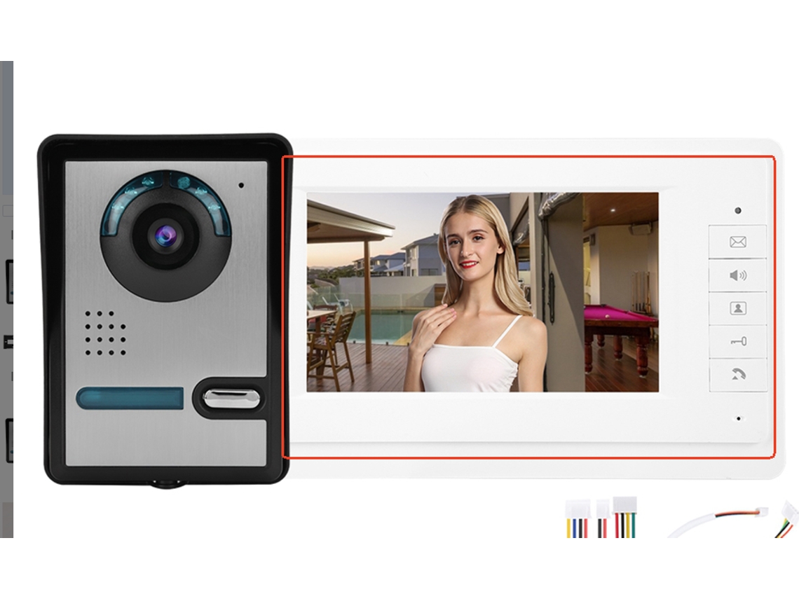 Interfone De Vídeo Colorido De 7 Polegadas (tela Grande De 7 Polegadas Para Exibição Nítida) (compatibilidade De Tensão Larga Padrão Ue)