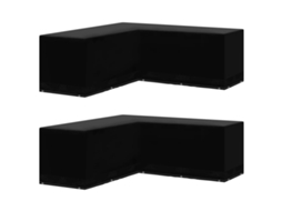 Vidaxl Capas Móveis De Jardim Forma De L 2 Pcs 12 Ilhós 250x250x90 Cm