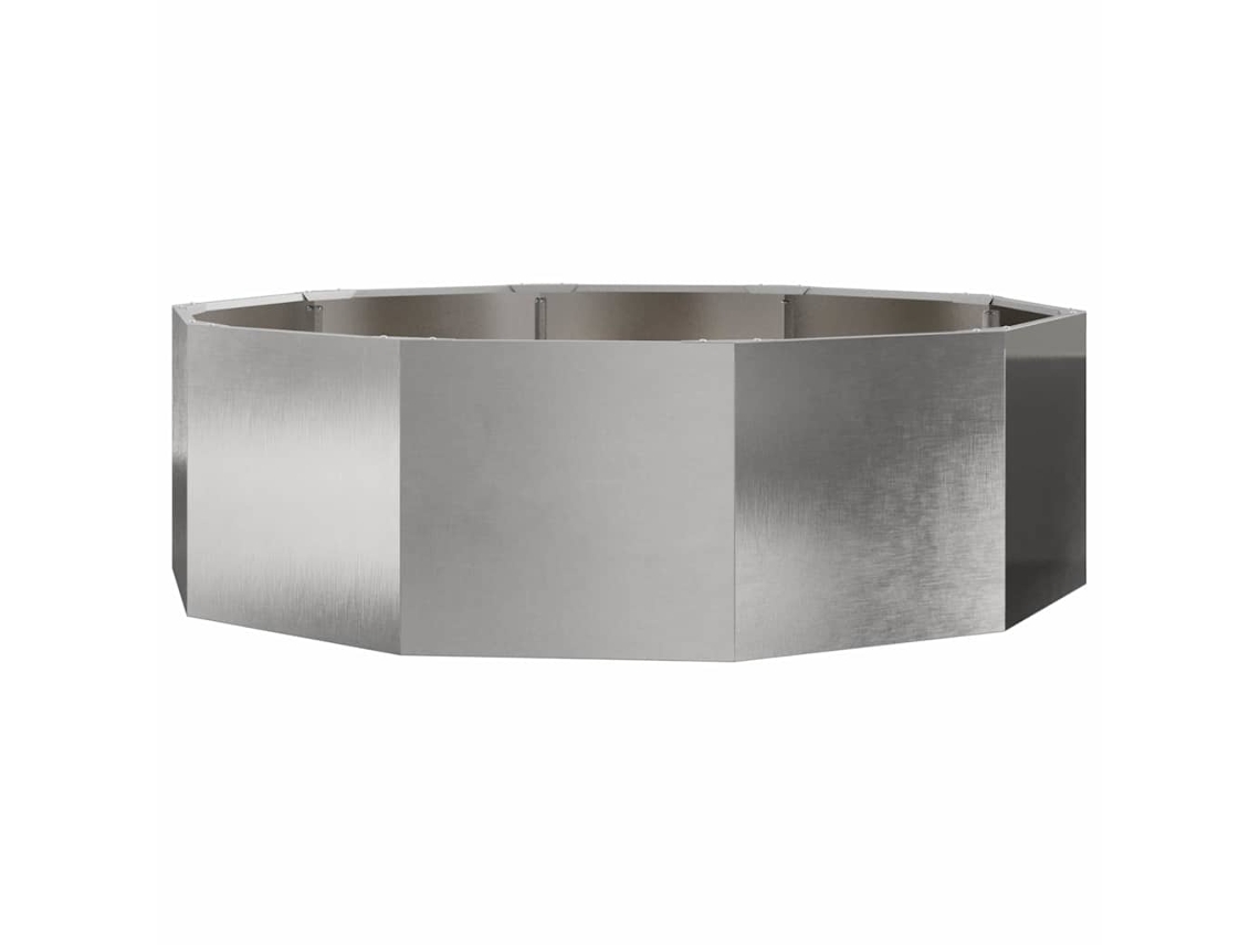 Conjunto 1 Vaso De Jardim Vidaxl Prateado Aço (120 X 120 X 35 Cm)