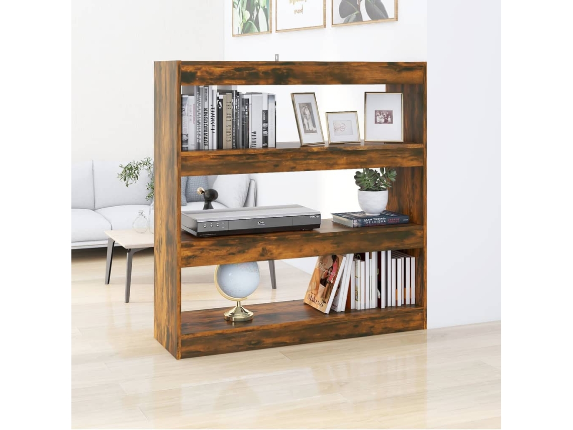 Vidaxl Estante/divisória 100x30x103 Cm Cor Carvalho Fumado
