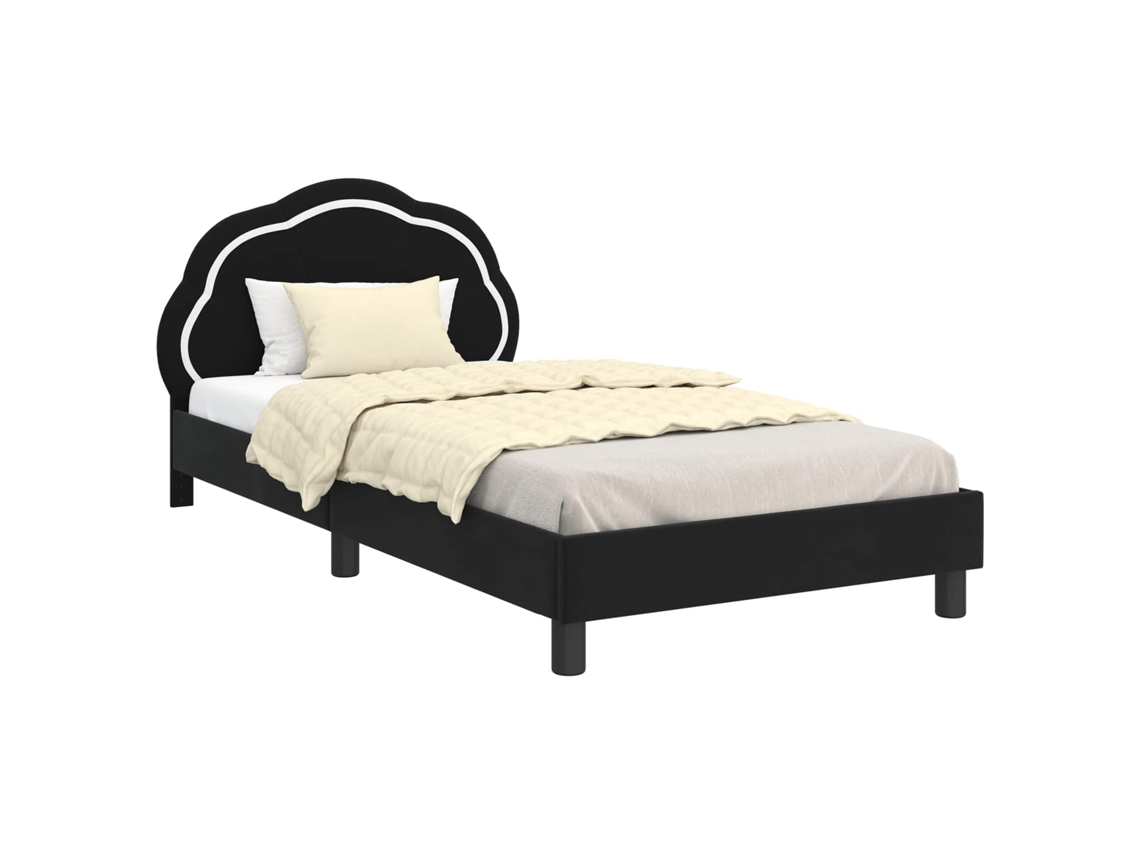 Estrutura de Cama Infantil com Cabeceira Preto 90x190 cm MAISON EXCLUSIVE
