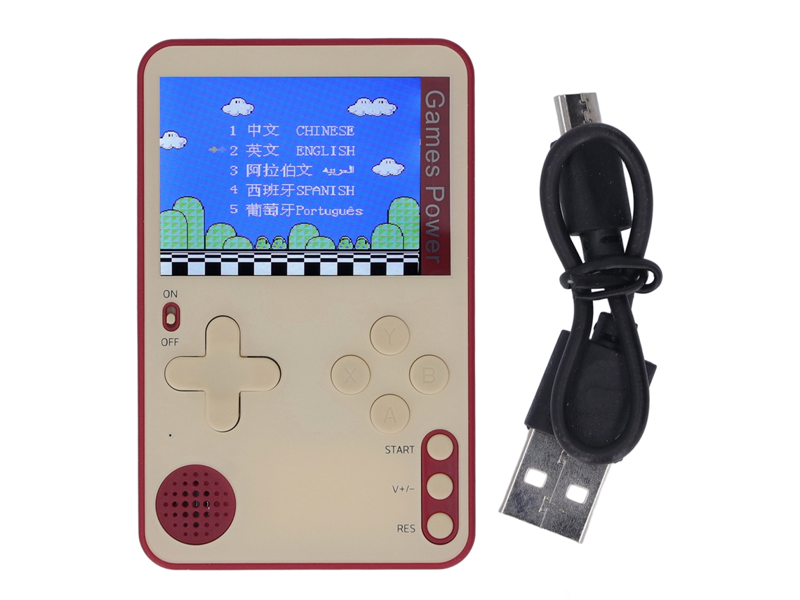 Ats console de Jogos Portátil de 2,4 Polegadas com Tela Colorida, Ultra Fina e Pré instalada, Vermelha