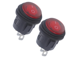 Interruptor Basculante À Prova D'água Com Luz Indicadora Vermelha, 3 X 12v/24v, Feito De Pa66 E Cobre.