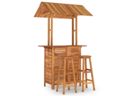 Conjunto de 3 Pcs Bar para Jardim MAISON EXCLUSIVE Madeira de Acácia Maciça