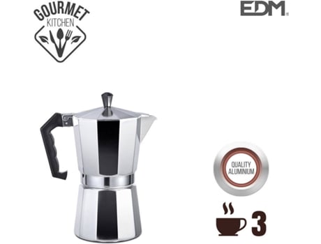 Cafeteira EDM Aluminio 3 Chavenas