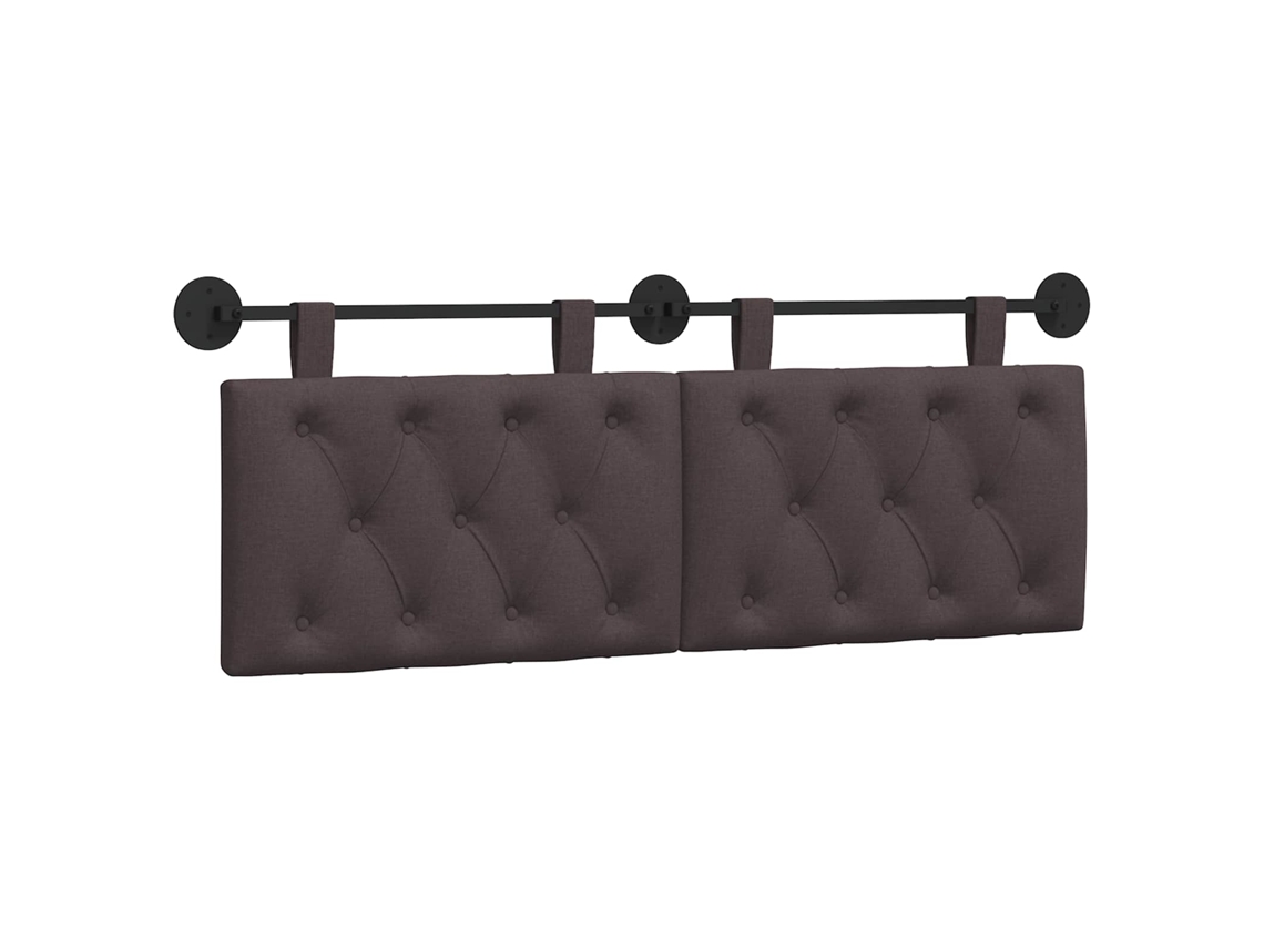 Vidaxl Cabeceira Suspensa Marrom Escuro 150 X 55 X 7 Cm Tecido