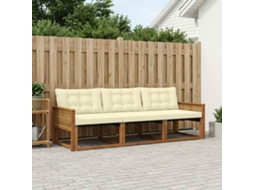 Vidaxl Conjunto De Sofás Para Exterior 3 Pcs Natural E Creme