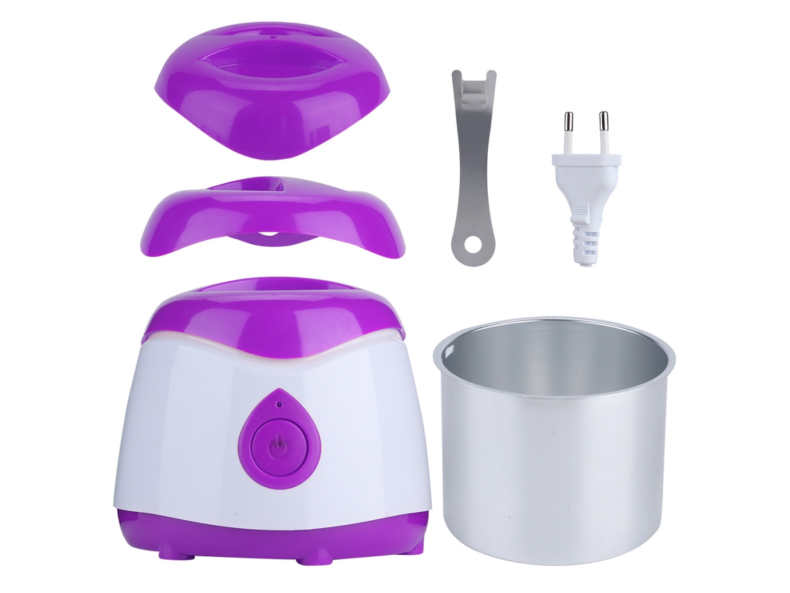 Calentador De Cera Portátil Eléctrico Para Depilación De Pelo Corporal Mini Cera Quemada Heater Morado