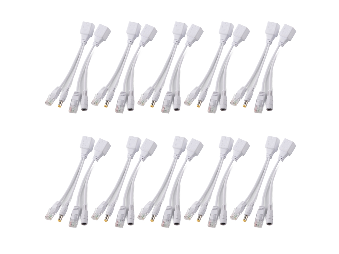 Cabo Ethernet Poe Rj45, Adaptador Power Over Ethernet, Injetor, Divisor, 10 Pares-aquaforge