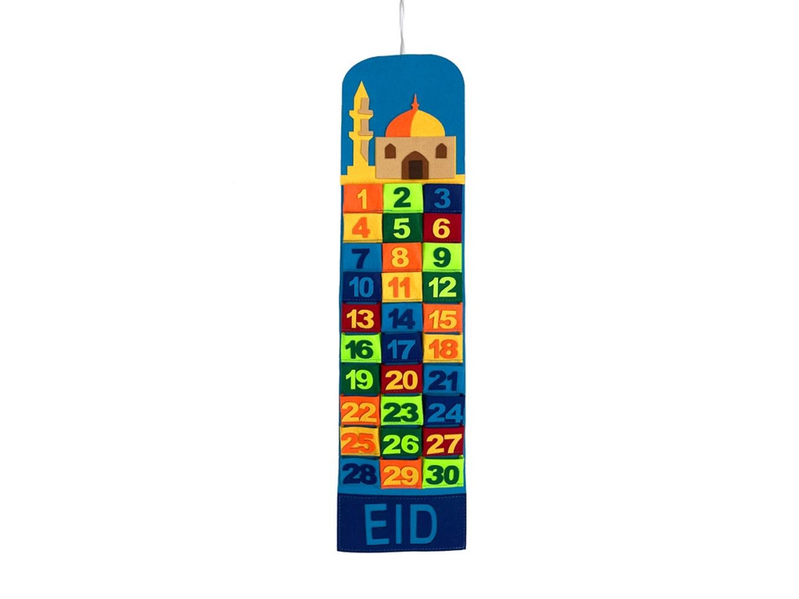 Laxiscreed Calendário De Contagem Decrescente Para O Ramadan Com Saco Para Pendurar Na Parede