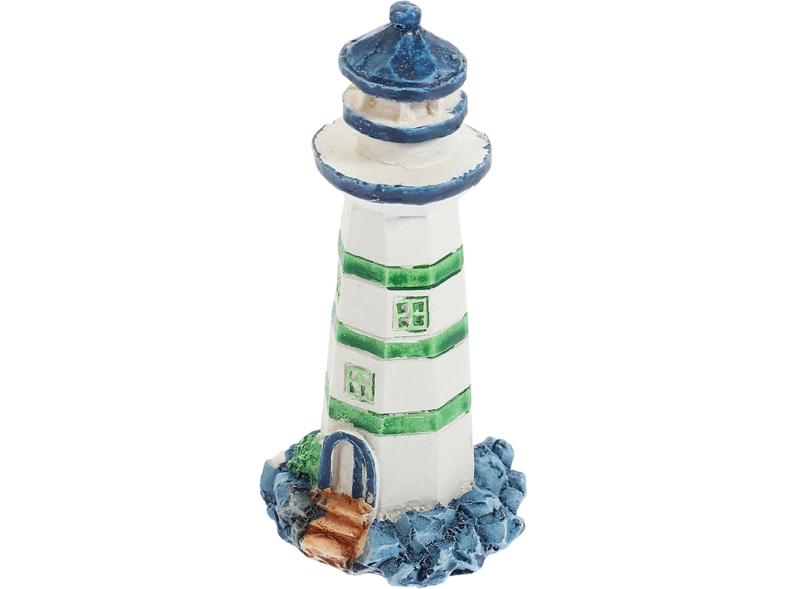 Farol Náutico Resina Verde Estilo Mediterrâneo Ornamento Resistente Fácil Limpar Decoração Atmosfera Romântica GOKOCO