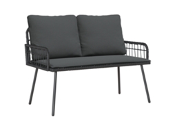 Conjunto 1 Banco De Jardim Vidaxl Preto Aço (114 X 64 X 90cm)