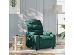 Vidaxl Poltrona De Massagem Reclinável Em Tecido Verde Escuro