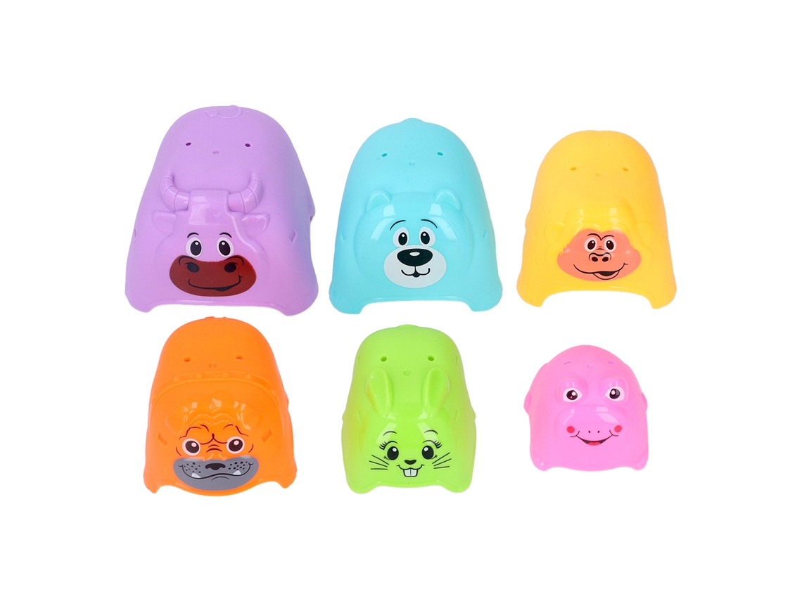 Ats 6 Xícaras Apiláveis Animais Bonitos Brinquedo Educativo para Bebê Melhora Habilidades Motoras