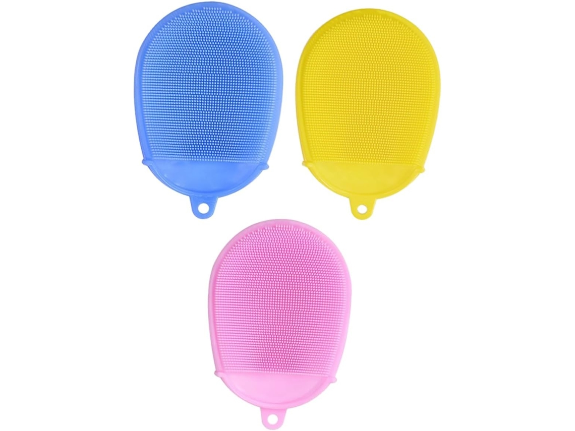 Lurelia Kit De 3 Escovas De Banho Para Bebé De Cuidado Corporal, Com Argola E Massagem Suave, Uso Diário Prático
