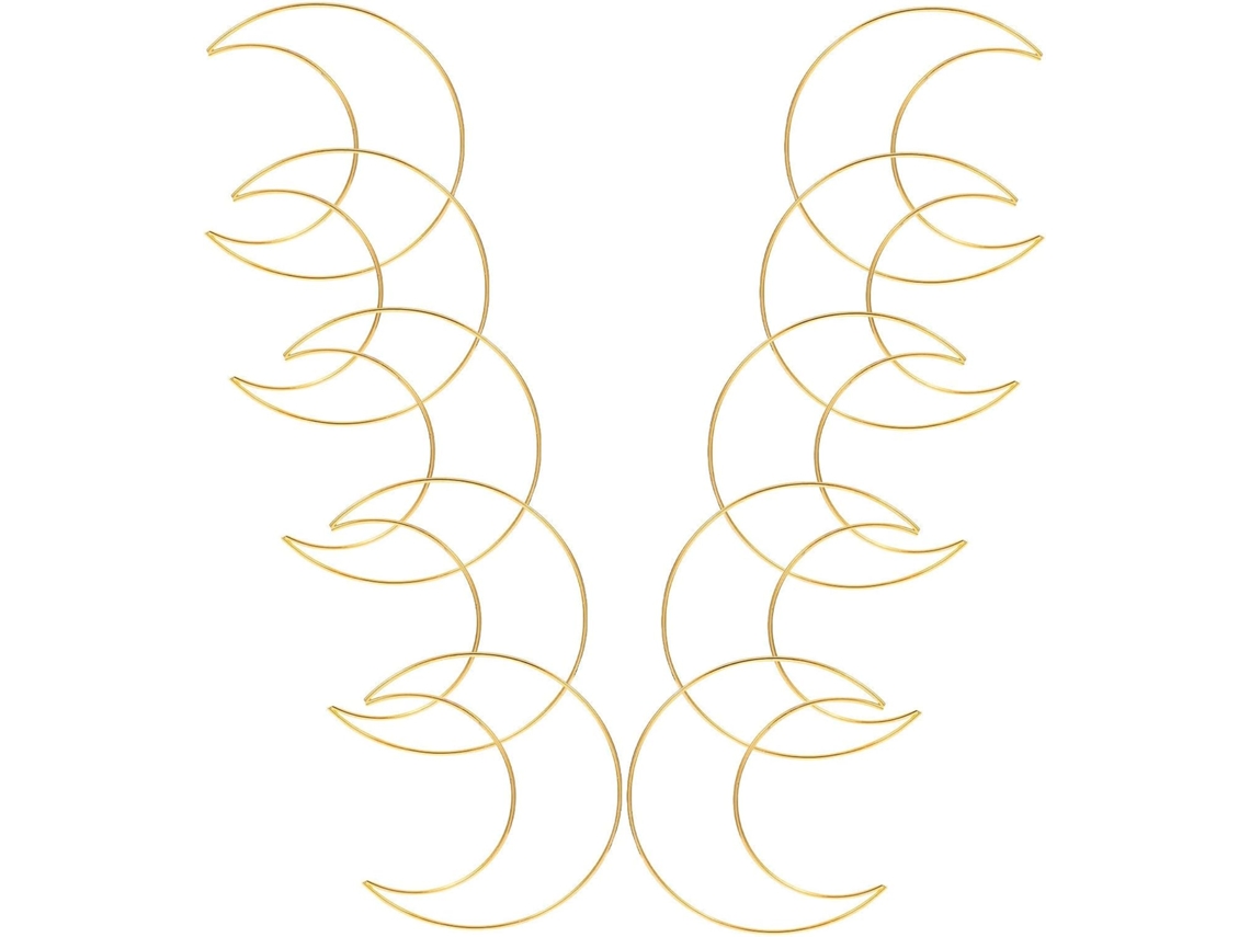 Conjunto De 10 Aros De Ferro Em Formato De Lua Para Decoração Diy